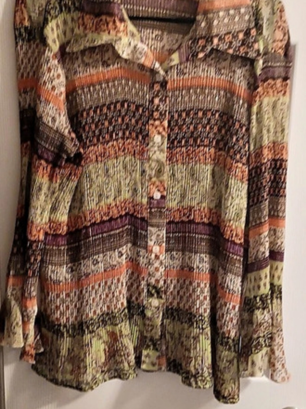 Essentials by Milano Paisley Print Button Down Shirt Size XL